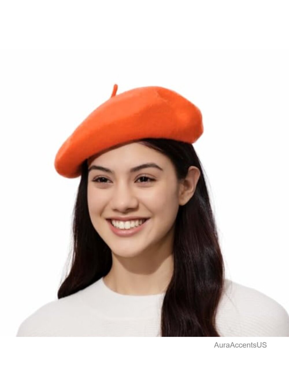 Classic Wool Blend Beret Hat for Women French Style Knit Winter Beret Adjustable